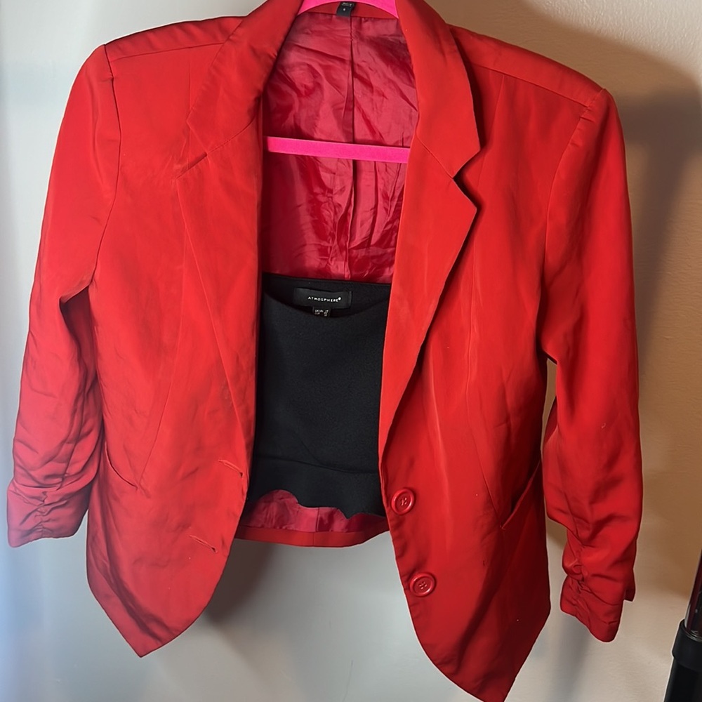 Express Red Button Up Blazer - image 4